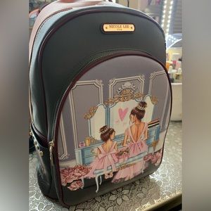 NEW WITHOUT TAG NICOLE LEE LAPTOP BACKPACK WITH USB CHARGING PORT DOUBLE QUEENS